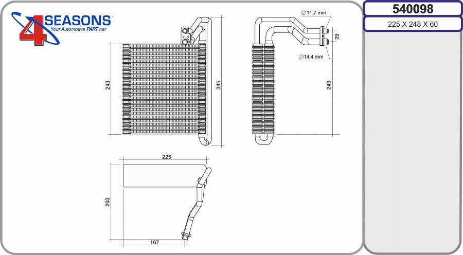 AHE 540098 - Evaporator, air conditioning car-mod.net