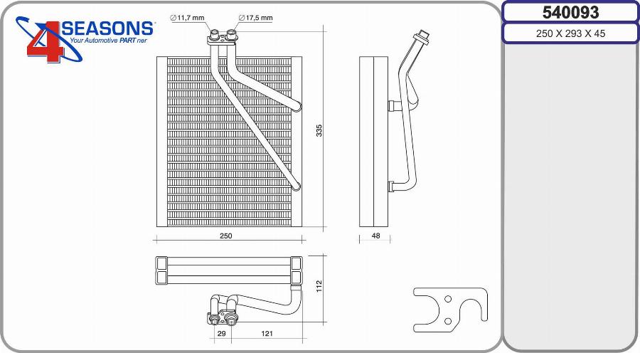 AHE 540093 - Evaporator, air conditioning car-mod.net