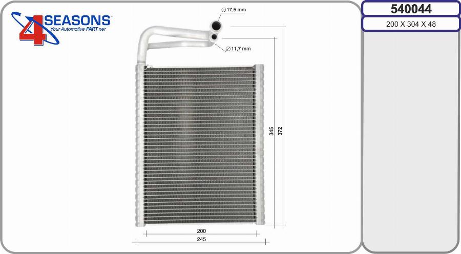 AHE 540044 - Evaporator, air conditioning car-mod.net