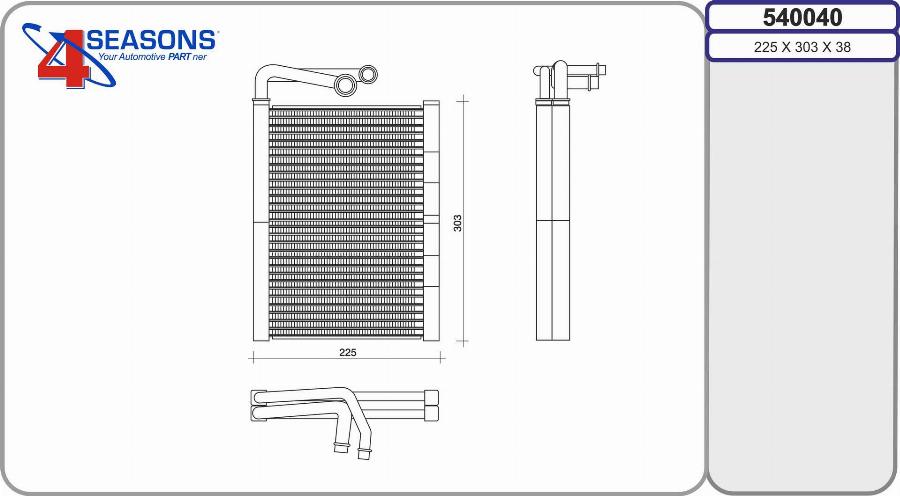 AHE 540040 - Evaporator, air conditioning car-mod.net