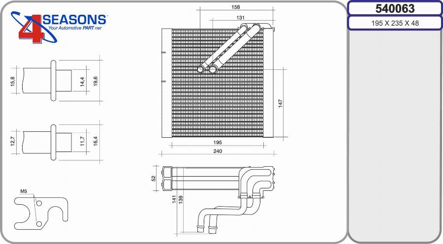 AHE 540063 - Evaporator, air conditioning car-mod.net