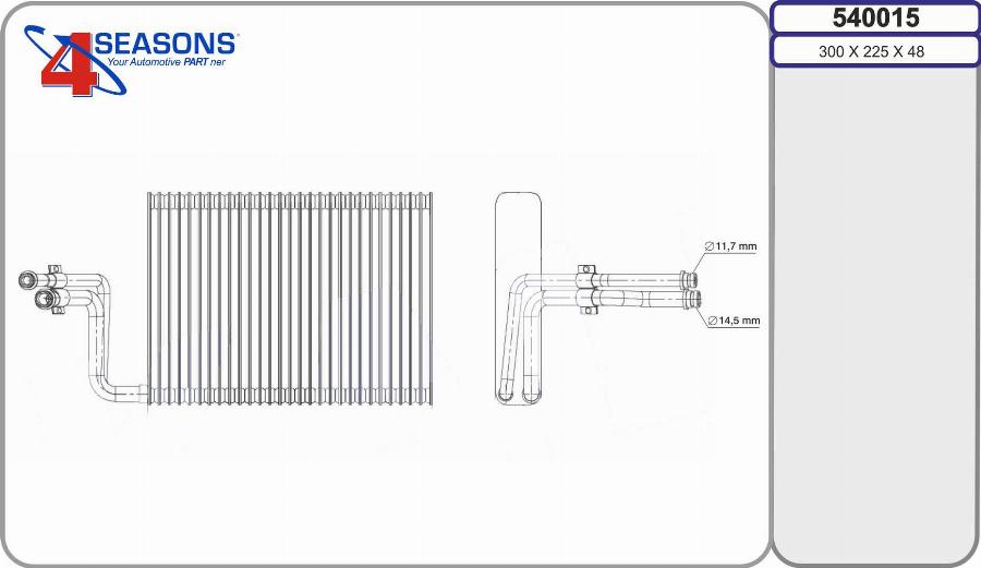 AHE 540015 - Evaporator, air conditioning car-mod.net