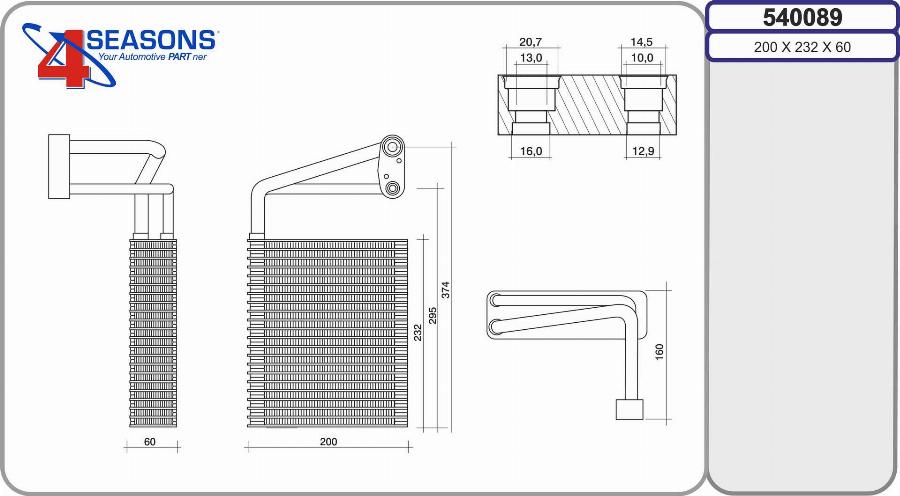 AHE 540089 - Evaporator, air conditioning car-mod.net