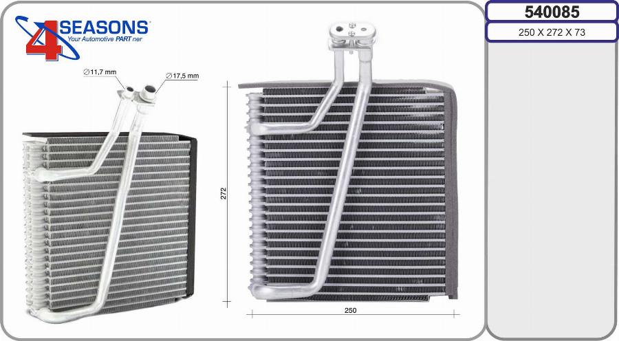 AHE 540085 - Evaporator, air conditioning car-mod.net