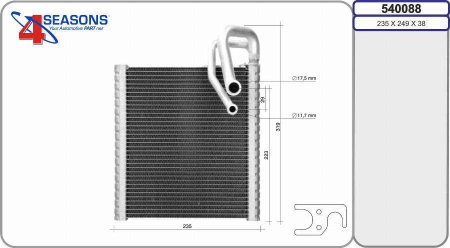 AHE 540088 - Evaporator, air conditioning car-mod.net