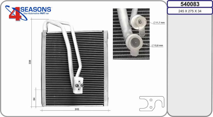 AHE 540083 - Evaporator, air conditioning car-mod.net