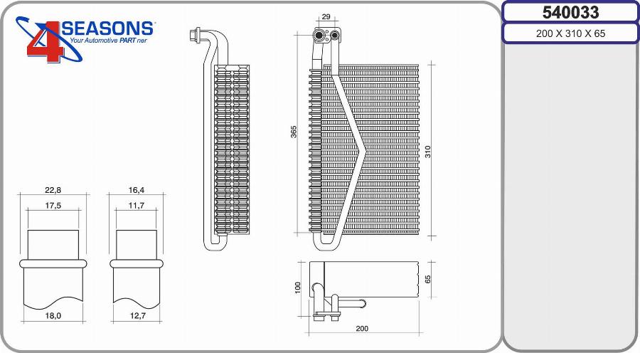 AHE 540033 - Evaporator, air conditioning car-mod.net