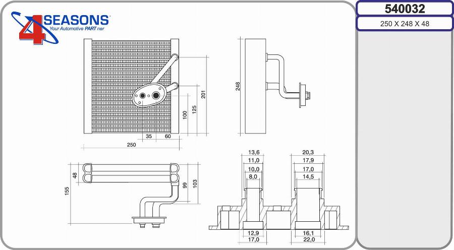 AHE 540032 - Evaporator, air conditioning car-mod.net