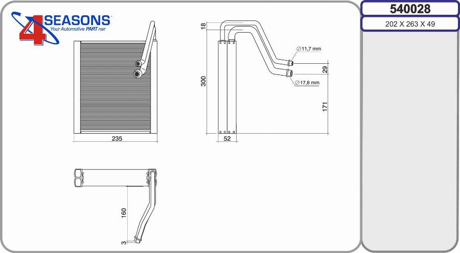 AHE 540028 - Evaporator, air conditioning car-mod.net