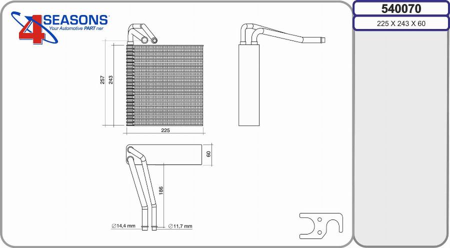 AHE 540070 - Evaporator, air conditioning car-mod.net