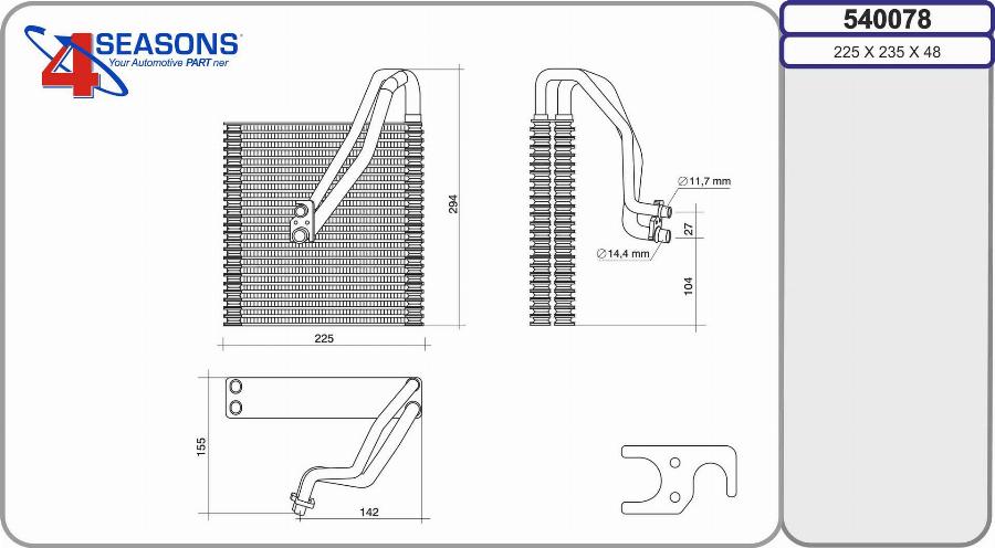 AHE 540078 - Evaporator, air conditioning car-mod.net
