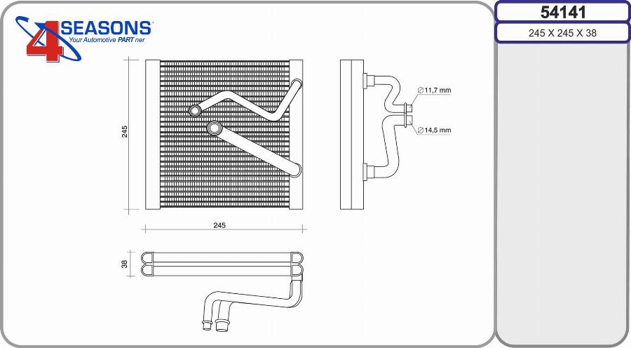 AHE 54141 - Evaporator, air conditioning car-mod.net