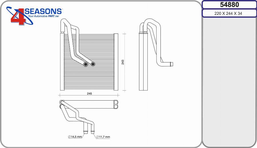 AHE 54880 - Evaporator, air conditioning car-mod.net