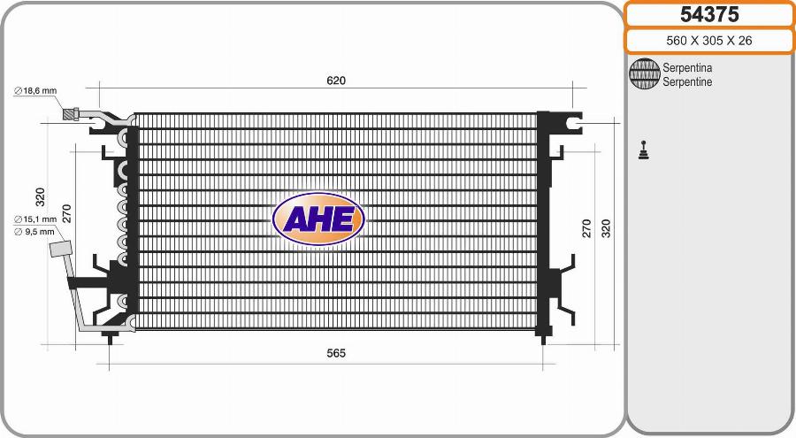 AHE 54375 - Condenser, air conditioning car-mod.net
