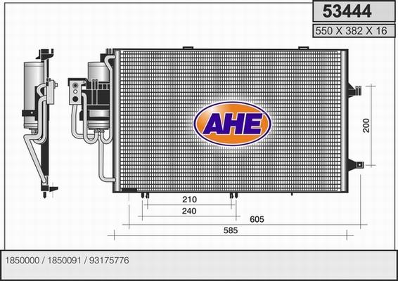 AHE 53444 - Condenser, air conditioning car-mod.net
