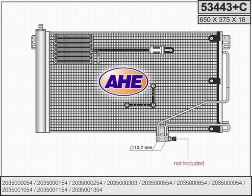 AHE 53443+C - Condenser, air conditioning car-mod.net