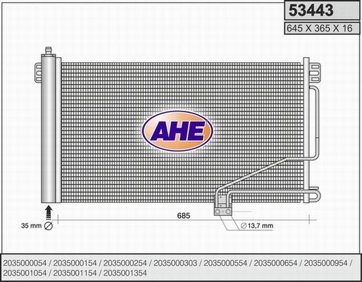 AHE 53443 - Condenser, air conditioning car-mod.net