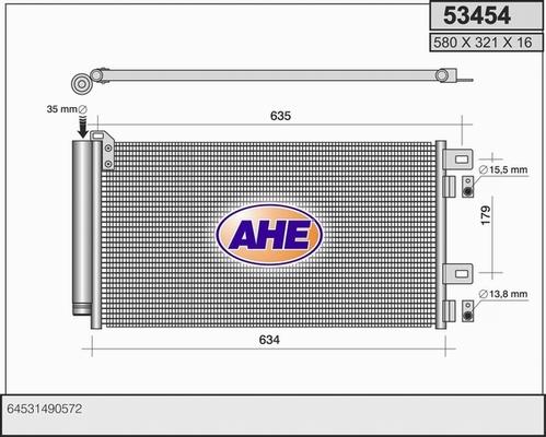 AHE 53454 - Condenser, air conditioning car-mod.net
