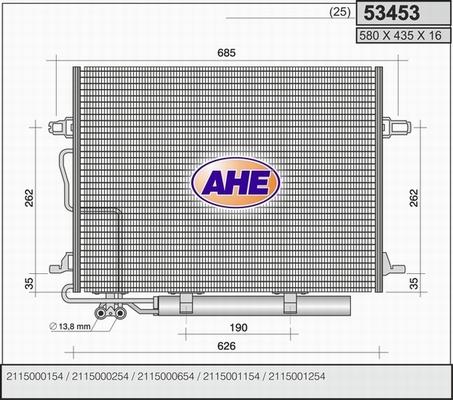 AHE 53453 - Condenser, air conditioning car-mod.net