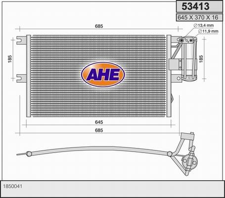 AHE 53413 - Condenser, air conditioning car-mod.net