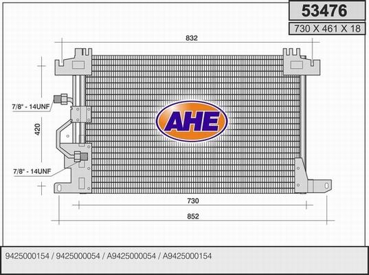 AHE 53476 - Condenser, air conditioning car-mod.net