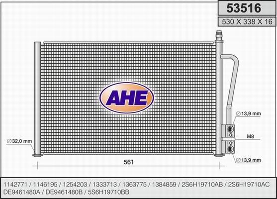 AHE 53516 - Condenser, air conditioning car-mod.net