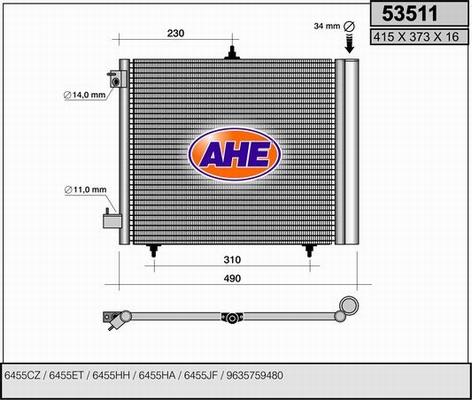 AHE 53511 - Condenser, air conditioning car-mod.net