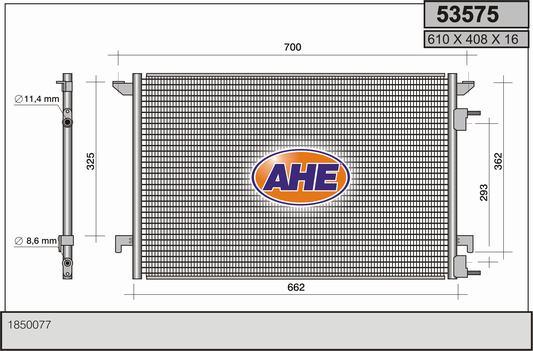 AHE 53575 - Condenser, air conditioning car-mod.net