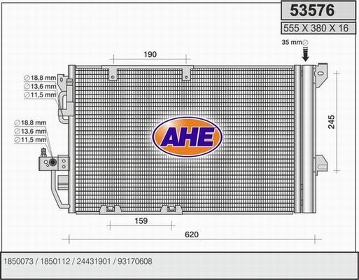 AHE 53576 - Condenser, air conditioning car-mod.net