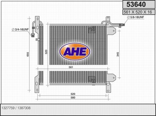 AHE 53640 - Condenser, air conditioning car-mod.net