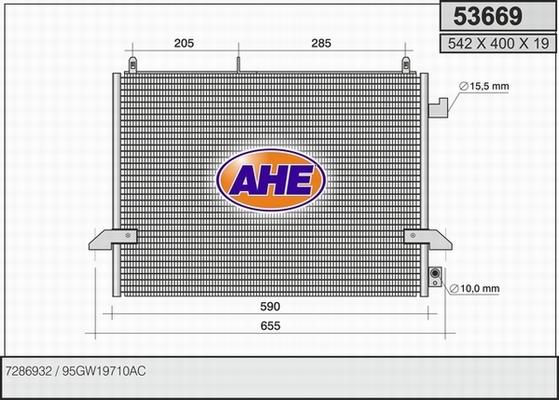 AHE 53669 - Condenser, air conditioning car-mod.net