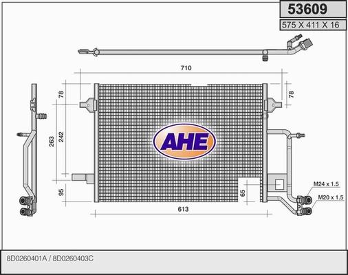 AHE 53609 - Condenser, air conditioning car-mod.net