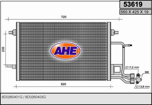 AHE 53619 - Condenser, air conditioning car-mod.net