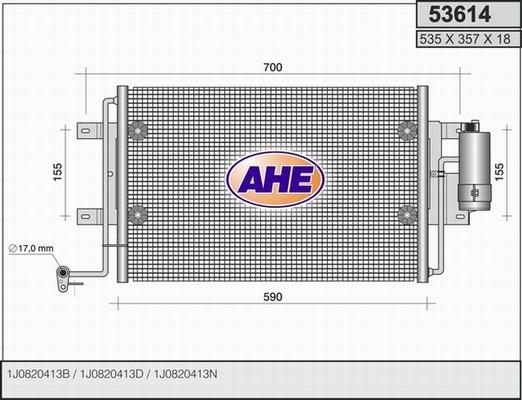 AHE 53614 - Condenser, air conditioning car-mod.net