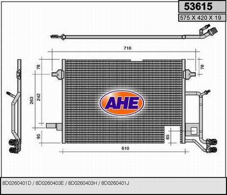AHE 53615 - Condenser, air conditioning car-mod.net