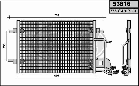 AHE 53616 - Condenser, air conditioning car-mod.net