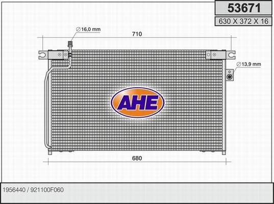 AHE 53671 - Condenser, air conditioning car-mod.net