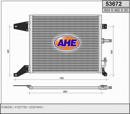 AHE 53672 - Condenser, air conditioning car-mod.net