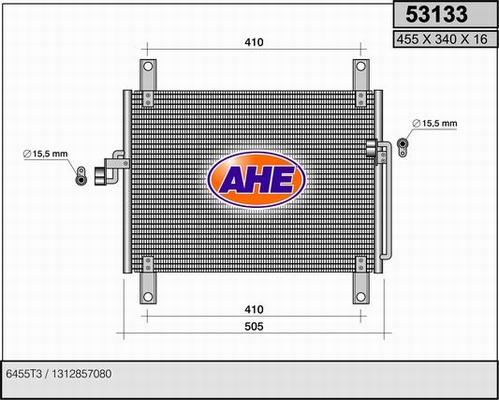 AHE 53133 - Condenser, air conditioning car-mod.net