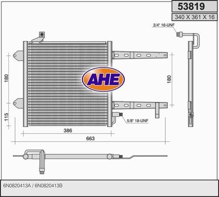 AHE 53819 - Condenser, air conditioning car-mod.net