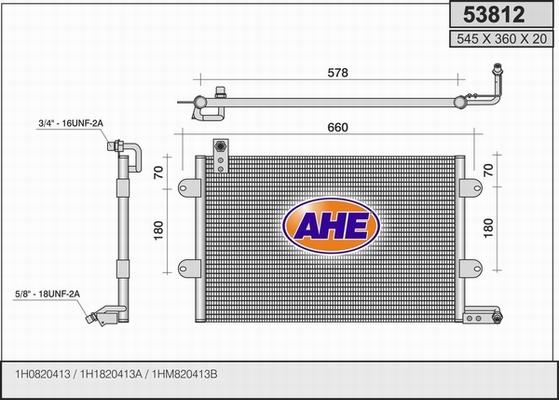 AHE 53812 - Condenser, air conditioning car-mod.net