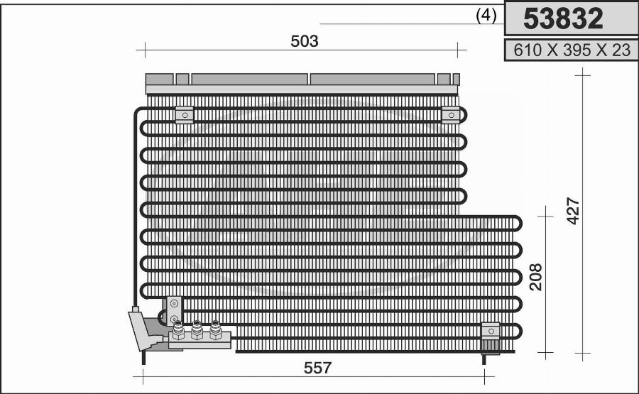 AHE 53832 - Condenser, air conditioning car-mod.net
