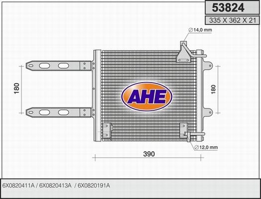 AHE 53824 - Condenser, air conditioning car-mod.net