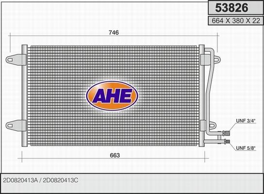 AHE 53826 - Condenser, air conditioning car-mod.net