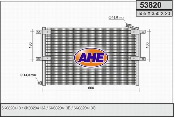AHE 53820 - Condenser, air conditioning car-mod.net
