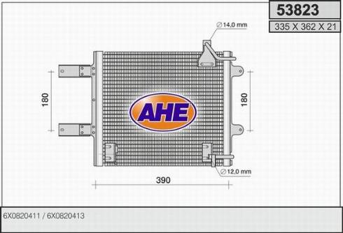AHE 53823 - Condenser, air conditioning car-mod.net