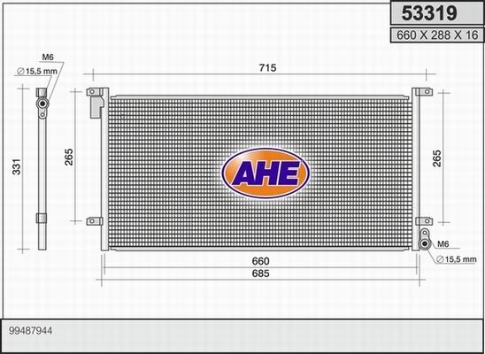 AHE 53319 - Condenser, air conditioning car-mod.net