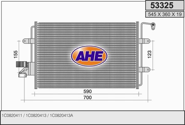 AHE 53325 - Condenser, air conditioning car-mod.net