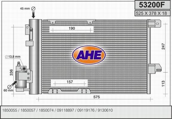 AHE 53200F - Condenser, air conditioning car-mod.net