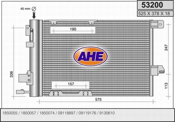 AHE 53200 - Condenser, air conditioning car-mod.net